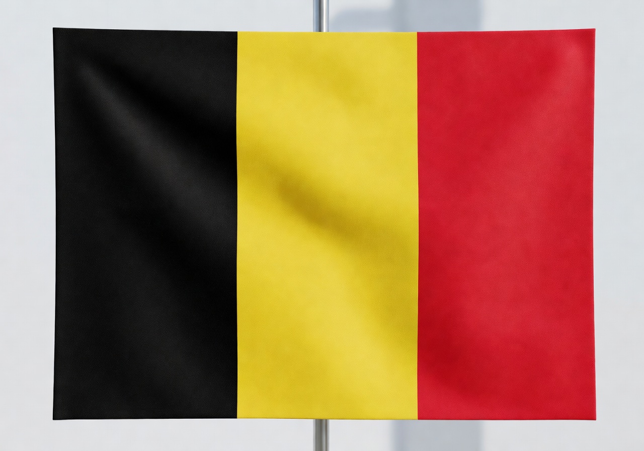 Belgian virallinen lippu - musta, keltainen ja punainen pystysuora trikolori